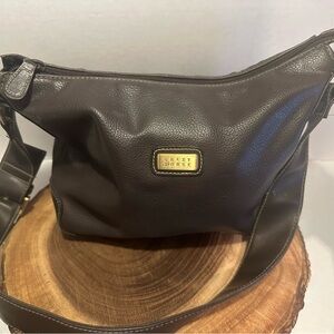 Liz Claiborne Crazy Horse Dark Brown Crossbody Bag